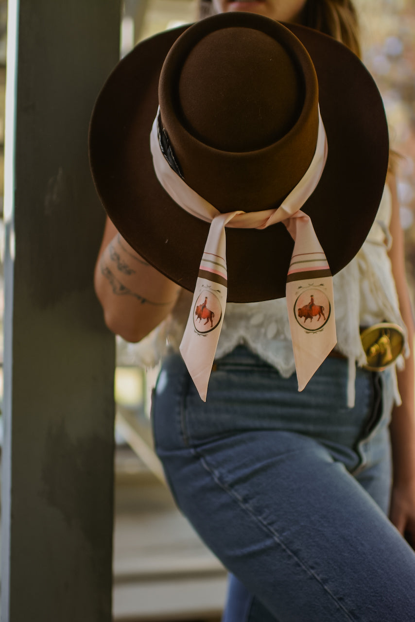 Roamin' Cowgirl Bison Western Twilly Scarf